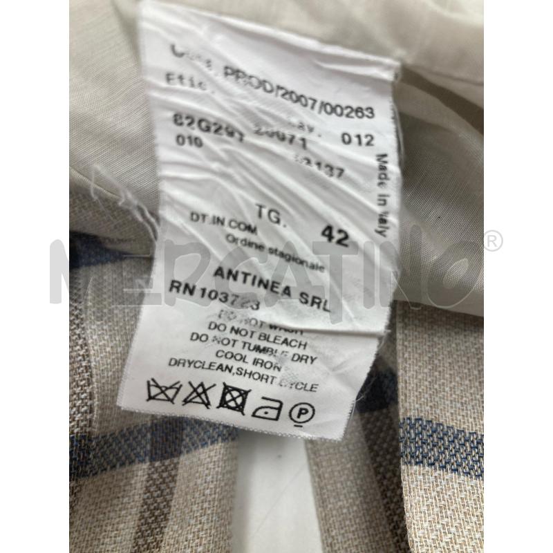 BLAZER DONNA EMPORIO ARMANI MISTO LINO BEIGE RIGHE BLU | Mercatino dell'Usato Gazzada schianno 5