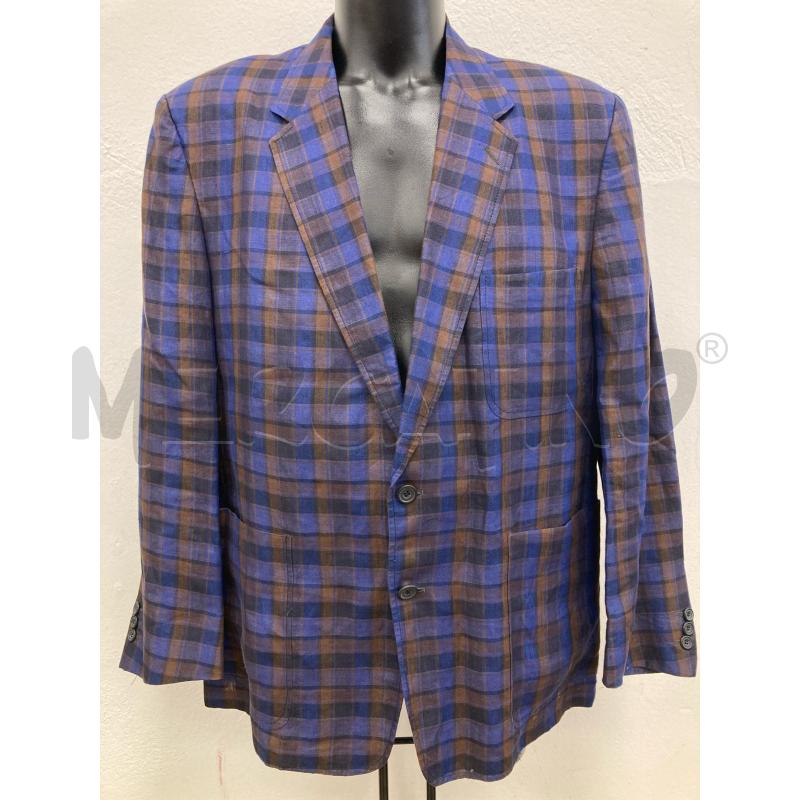 BLAZER UOMO BOGOGLIO QUADRI VIOLA MARRONI LINO | Mercatino dell'Usato Gazzada schianno 1