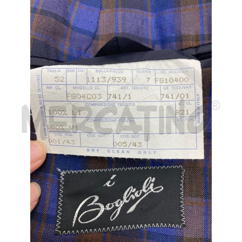 BLAZER UOMO BOGOGLIO QUADRI VIOLA MARRONI LINO | Mercatino dell'Usato Gazzada schianno 3