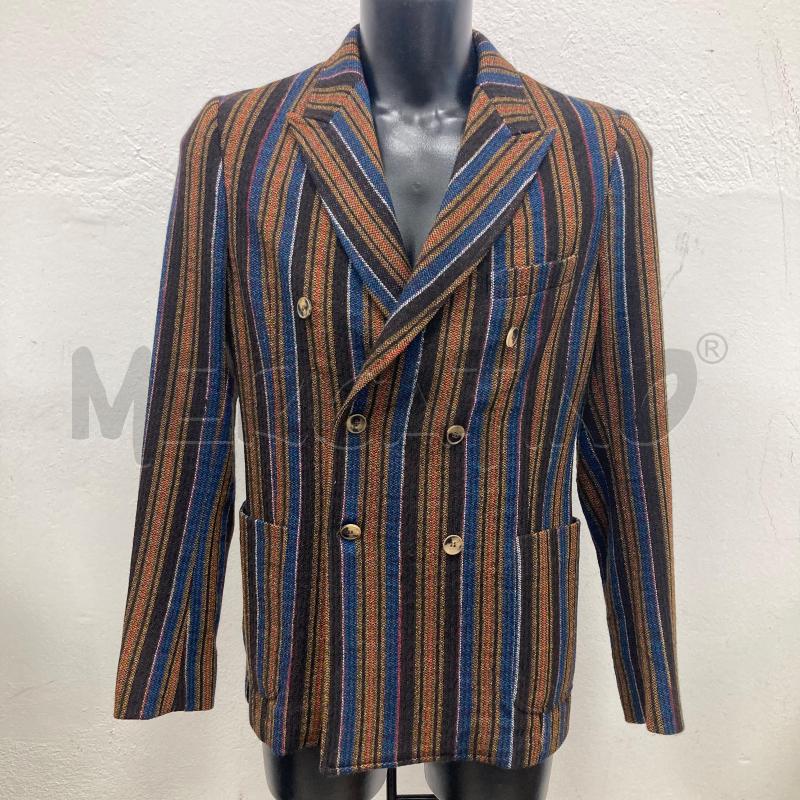 BLAZER UOMO DOPPIO PETTO MISSONI RIGHE MARRONI ARANCIO AZZURRO | Mercatino dell'Usato Gazzada schianno 1