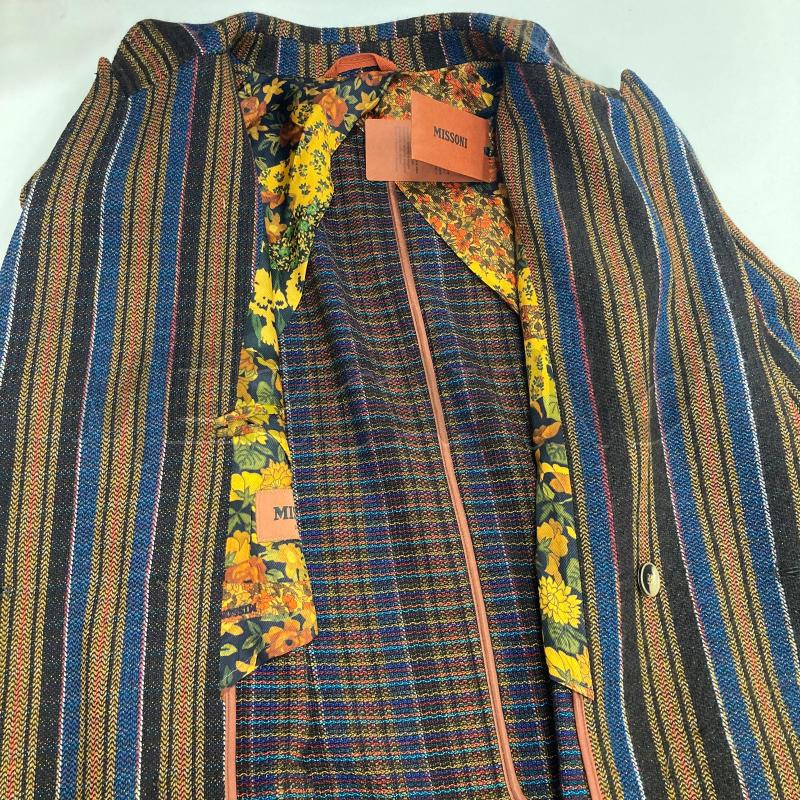 BLAZER UOMO DOPPIO PETTO MISSONI RIGHE MARRONI ARANCIO AZZURRO | Mercatino dell'Usato Gazzada schianno 3
