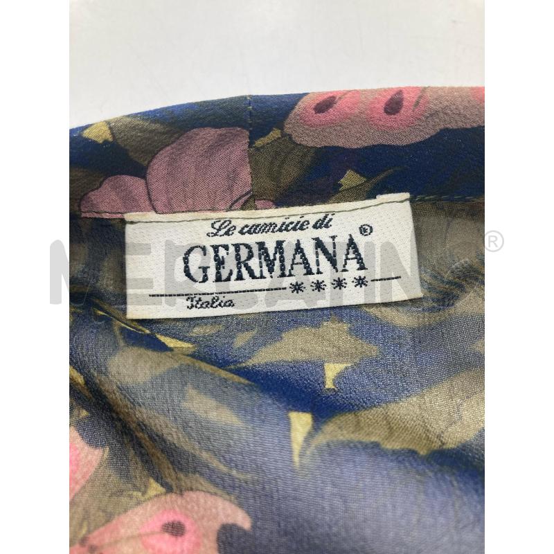 BLUSA DONNA GERMANA BLU FIORI ROSA FOGLIE VERDI | Mercatino dell'Usato Gazzada schianno 3
