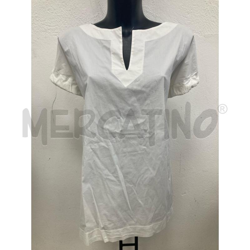 BLUSA DONNA LIVIA CONTI BIANCA FIOCCO MANICHE SCRITTA RETRO | Mercatino dell'Usato Gazzada schianno 1