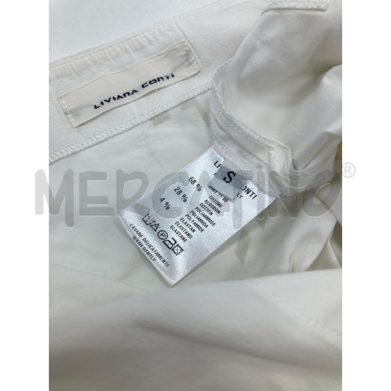 BLUSA DONNA LIVIA CONTI BIANCA FIOCCO MANICHE SCRITTA RETRO | Mercatino dell'Usato Gazzada schianno 4