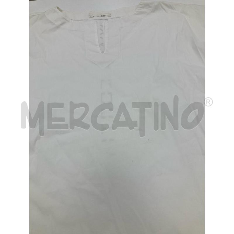 BLUSA DONNA LIVIA CONTI BIANCA FIOCCO MANICHE SCRITTA RETRO | Mercatino dell'Usato Gazzada schianno 5