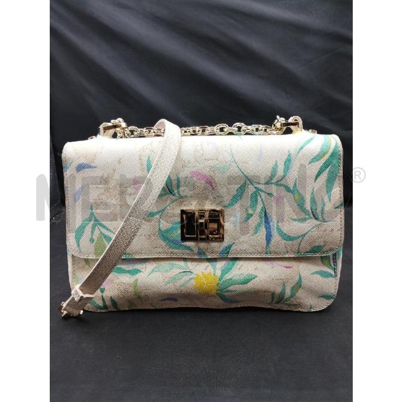BORSA DONNA ALVIERO MARTINI BIANCO FOGLIE | Mercatino dell'Usato Gazzada schianno 1