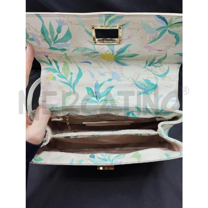 BORSA DONNA ALVIERO MARTINI BIANCO FOGLIE | Mercatino dell'Usato Gazzada schianno 4