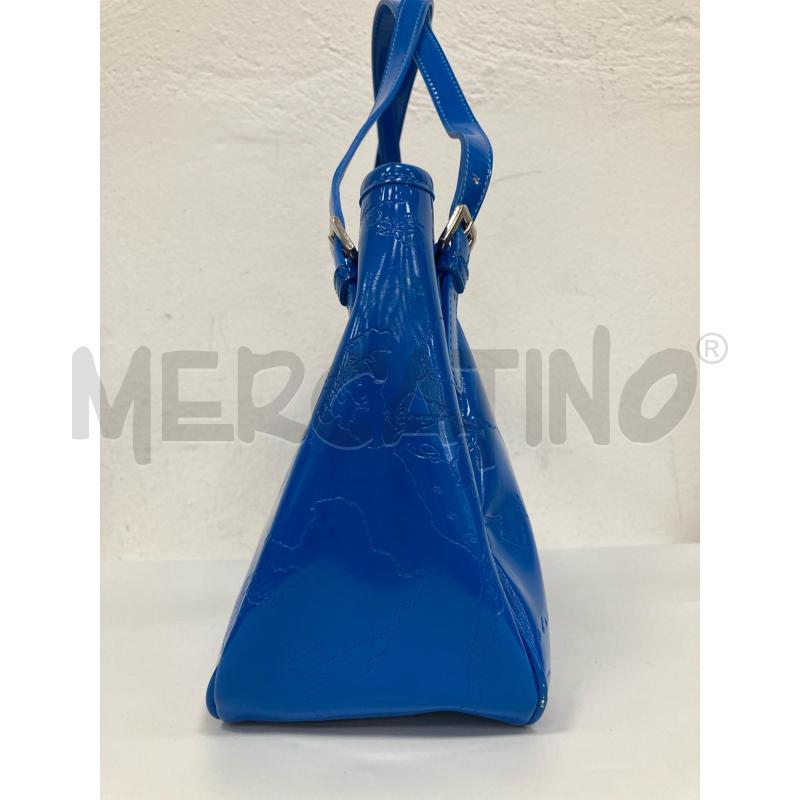 BORSA DONNA ALVIERO MARTINI VINILE BLU | Mercatino dell'Usato Gazzada schianno 2