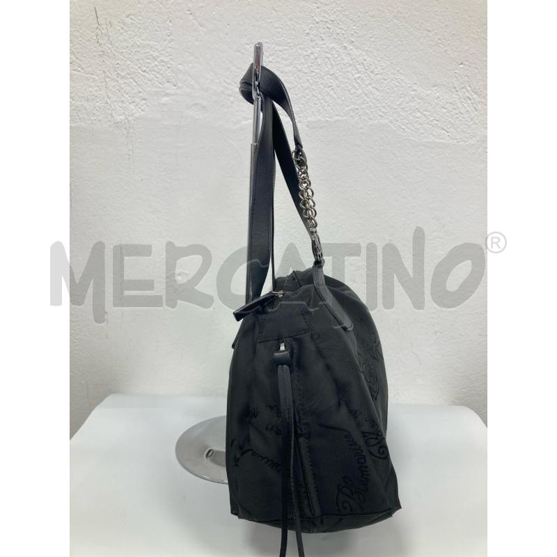 BORSA DONNA BLUMARINE TESSUTO NERO LOGATA | Mercatino dell'Usato Gazzada schianno 2