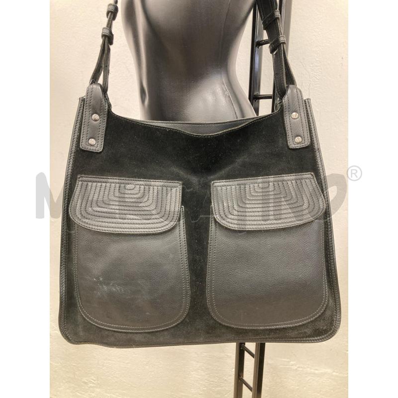 BORSA DONNA BOTTEGA VENETA VELLUTO NERO/PELLE  | Mercatino dell'Usato Gazzada schianno 1