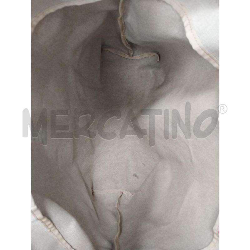 BORSA DONNA BRICS TELA BEIGE MANICI ROSA DIFETTO | Mercatino dell'Usato Gazzada schianno 4