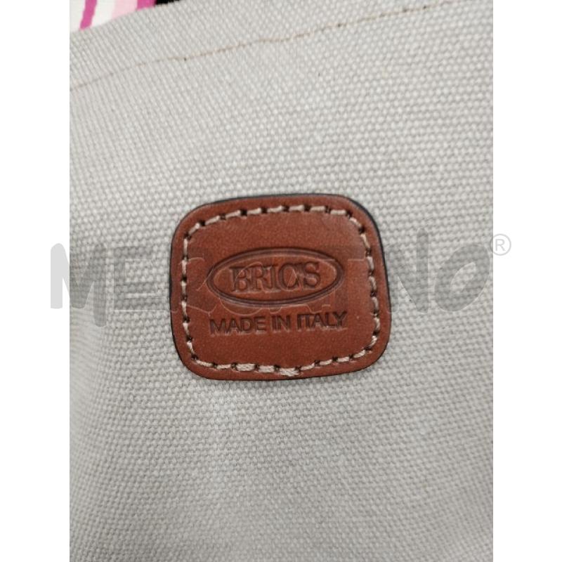 BORSA DONNA BRICS TELA BEIGE MANICI ROSA DIFETTO | Mercatino dell'Usato Gazzada schianno 5