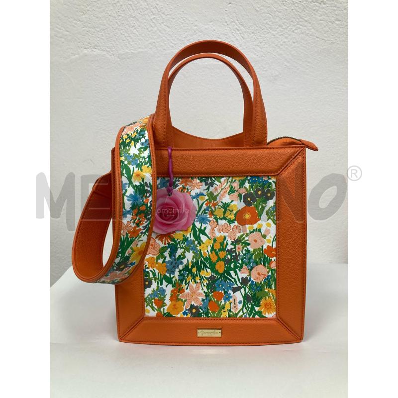 BORSA DONNA CAMOMILLA ARANCIONE FIORATA | Mercatino dell'Usato Gazzada schianno 1