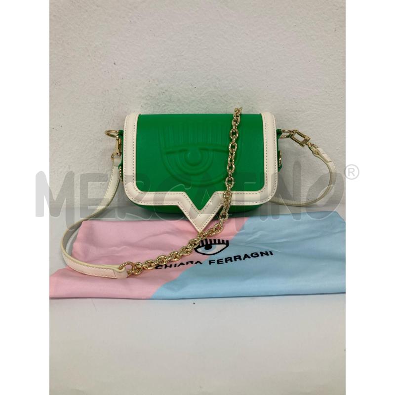 BORSA DONNA CHIARA FERRAGNI VERDE BORDO BIANCO | Mercatino dell'Usato Gazzada schianno 1