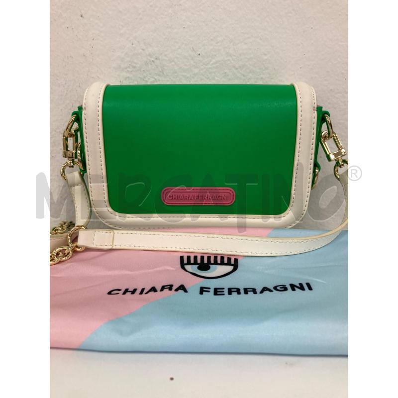 BORSA DONNA CHIARA FERRAGNI VERDE BORDO BIANCO | Mercatino dell'Usato Gazzada schianno 2