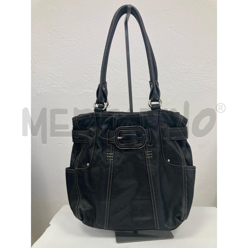 BORSA DONNA CLARKS PELLE NERA FIBBIA FRONTE ARRICCIATA | Mercatino dell'Usato Gazzada schianno 1