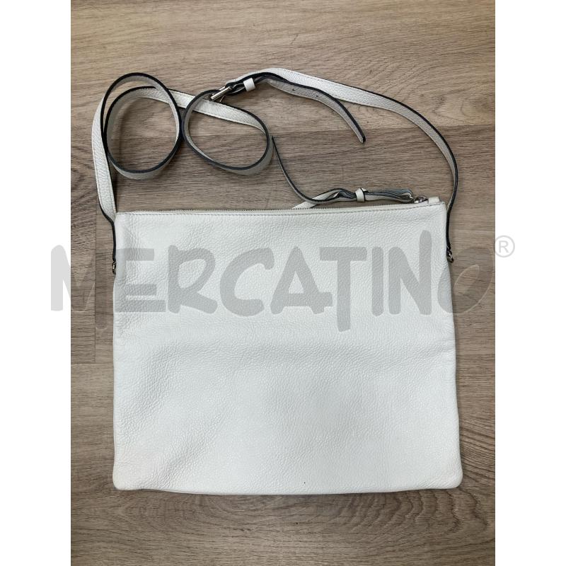BORSA DONNA COCCINELLE BIANCA TRACOLLA ANGOLI SEGNATI | Mercatino dell'Usato Gazzada schianno 2