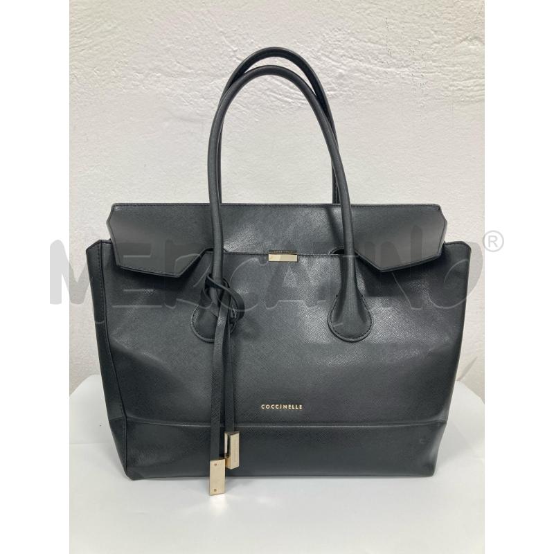 BORSA DONNA COCCINELLE NERA PELLE SAFFIANO | Mercatino dell'Usato Gazzada schianno 1