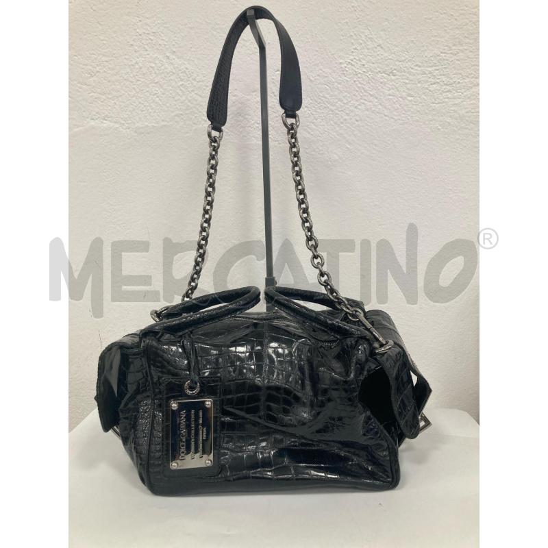 BORSA DONNA DOLCE&GABBANA NERA STAMPA COCCODRILLO | Mercatino dell'Usato Gazzada schianno 1