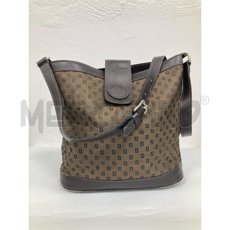 BORSA DONNA FENDI LOGATA MARRONE | Mercatino dell'Usato Gazzada schianno 1