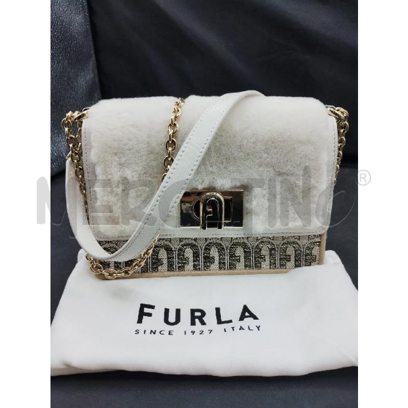 BORSA DONNA FURLA BIANCA PELO | Mercatino dell'Usato Gazzada schianno 1