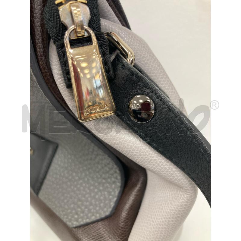 BORSA DONNA FURLA PELLE GRIGIA MARRONE | Mercatino dell'Usato Gazzada schianno 5