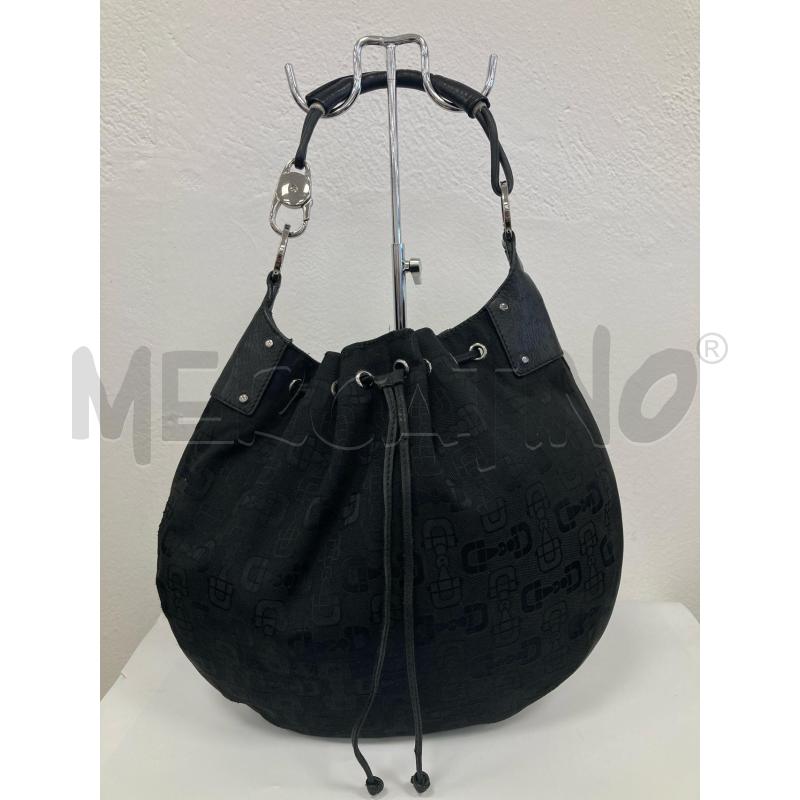 BORSA DONNA GUCCI NERA TELA PELLE | Mercatino dell'Usato Gazzada schianno 1