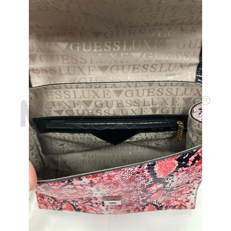 BORSA DONNA GUESS LUXE STAMPA PITONE ROSA | Mercatino dell'Usato Gazzada schianno 4