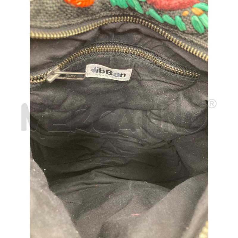 BORSA DONNA IBBAN TESSUTO NERO ROSE RICAMATE CARTA  | Mercatino dell'Usato Gazzada schianno 4