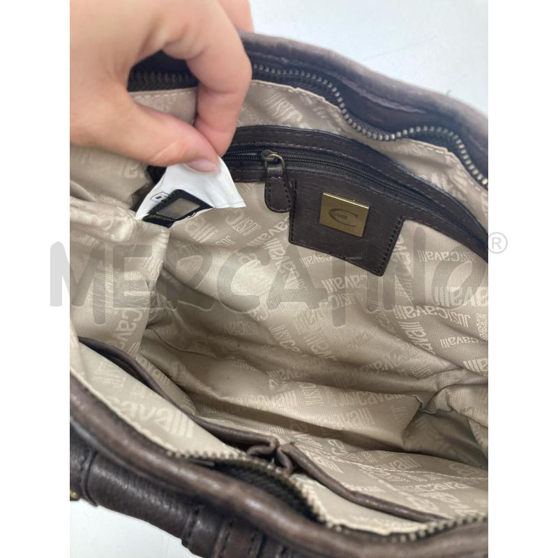 BORSA DONNA JUST CAVALLI PELLE MARRONE LOGATA BORCHIE | Mercatino dell'Usato Gazzada schianno 4