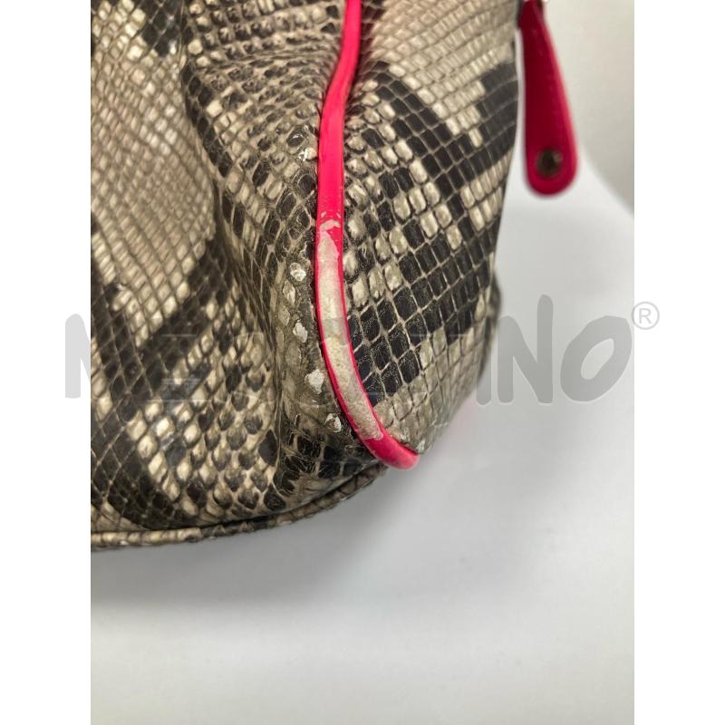BORSA DONNA JUST CAVALLI STAMPA SERPENTE BORDO FUXIA | Mercatino dell'Usato Gazzada schianno 4