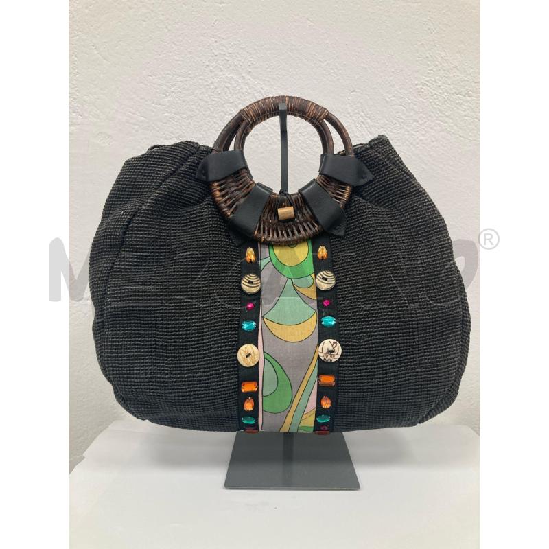 BORSA DONNA MALIPARMI MANICO LEGNO | Mercatino dell'Usato Gazzada schianno 1