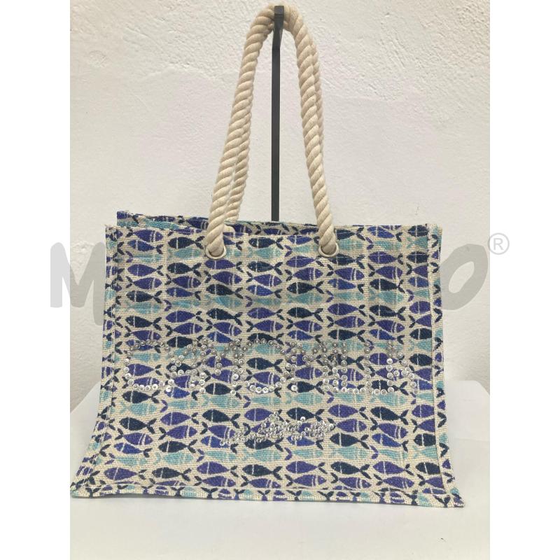 BORSA DONNA MARE PESCIOLINI BLU CAMOMILLA | Mercatino dell'Usato Gazzada schianno 1