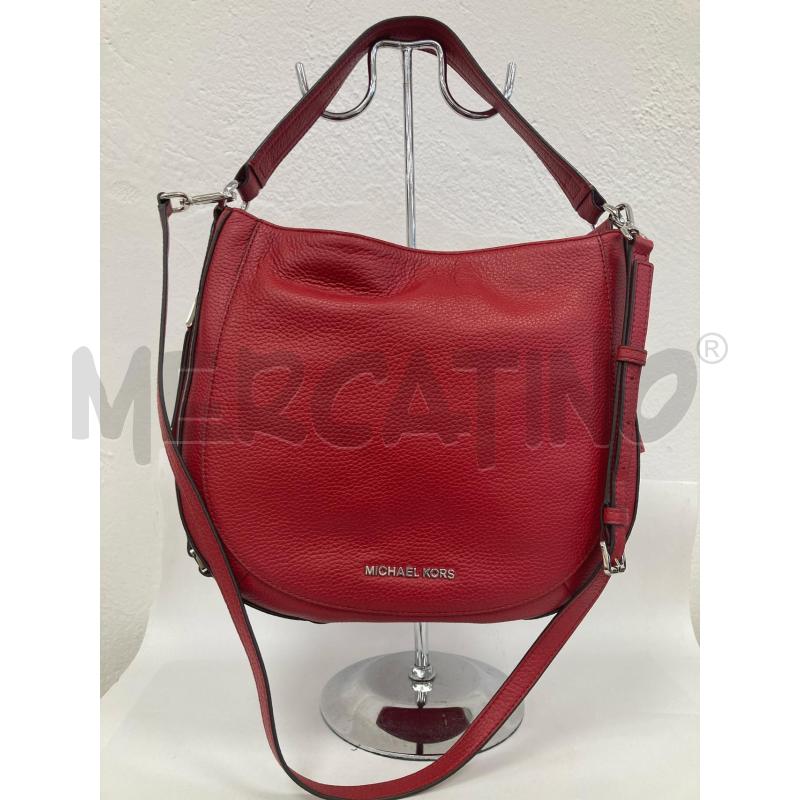 BORSA DONNA MICHAEL KORS PELLE ROSSA + TRACOLLA | Mercatino dell'Usato Gazzada schianno 1