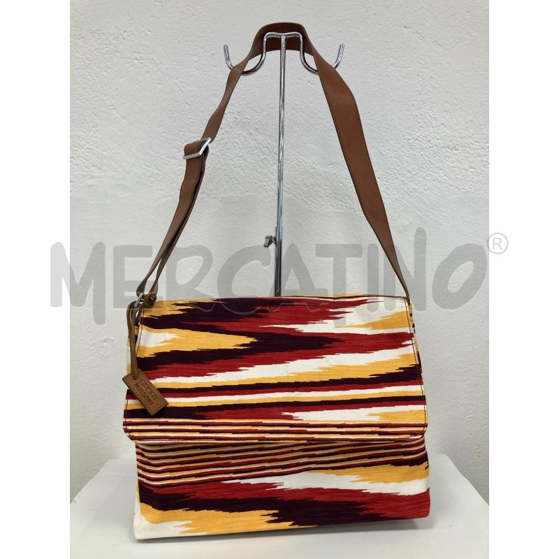 BORSA DONNA MISSONI GIALLA ROSSA TRACOLLA PELLE CAMMELLO  | Mercatino dell'Usato Gazzada schianno 1