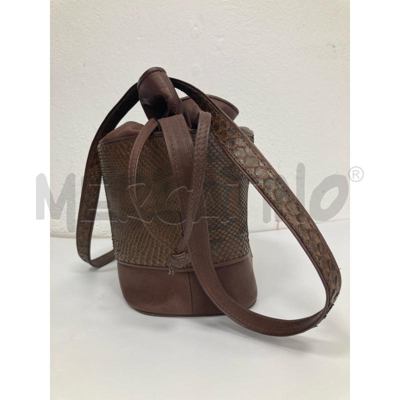 BORSA DONNA MONTORFANO PELLE PITONE MARRONE | Mercatino dell'Usato Gazzada schianno 1