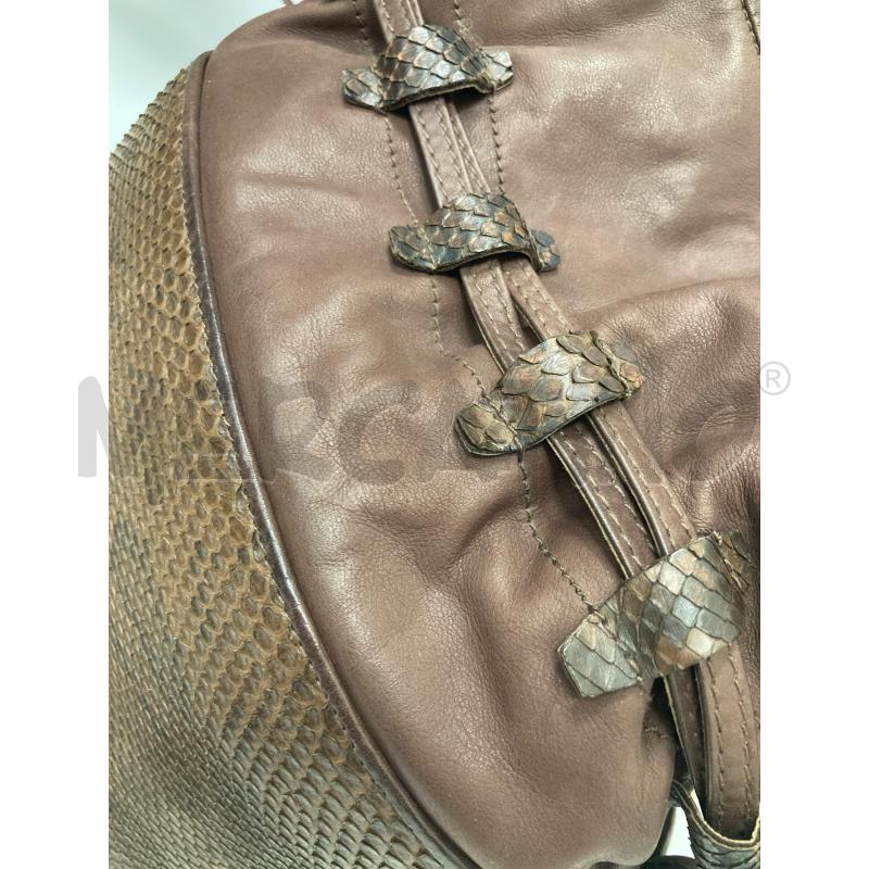 BORSA DONNA MONTORFANO PELLE PITONE MARRONE | Mercatino dell'Usato Gazzada schianno 5