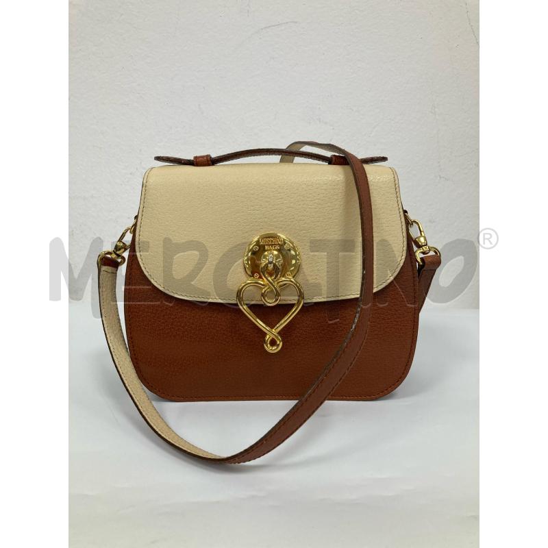 BORSA DONNA MOSCHINO TRACOLLA BEIGE MARRONE | Mercatino dell'Usato Gazzada schianno 1