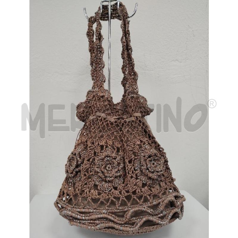 BORSA DONNA PAGLIA DI CARTA MARRONE | Mercatino dell'Usato Gazzada schianno 1