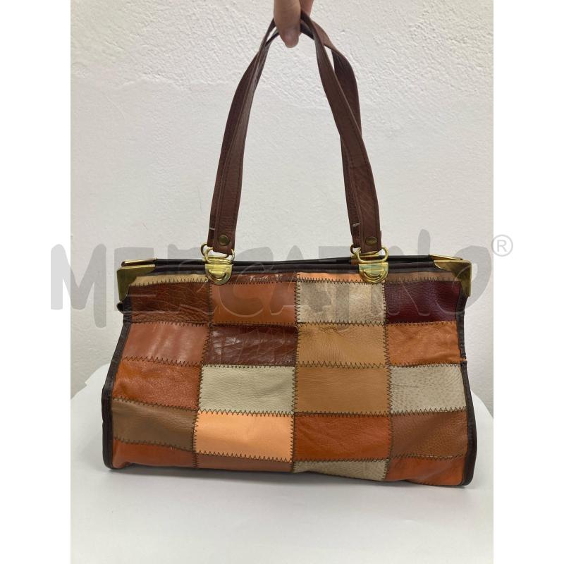 BORSA DONNA PATCHWORK ANGOLI DORATI | Mercatino dell'Usato Gazzada schianno 1