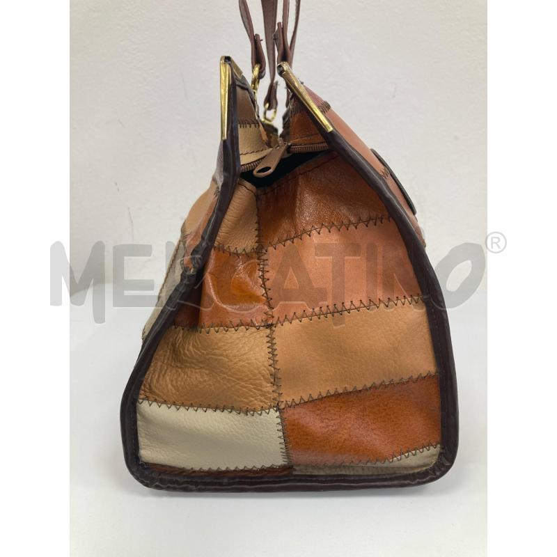 BORSA DONNA PATCHWORK ANGOLI DORATI | Mercatino dell'Usato Gazzada schianno 2