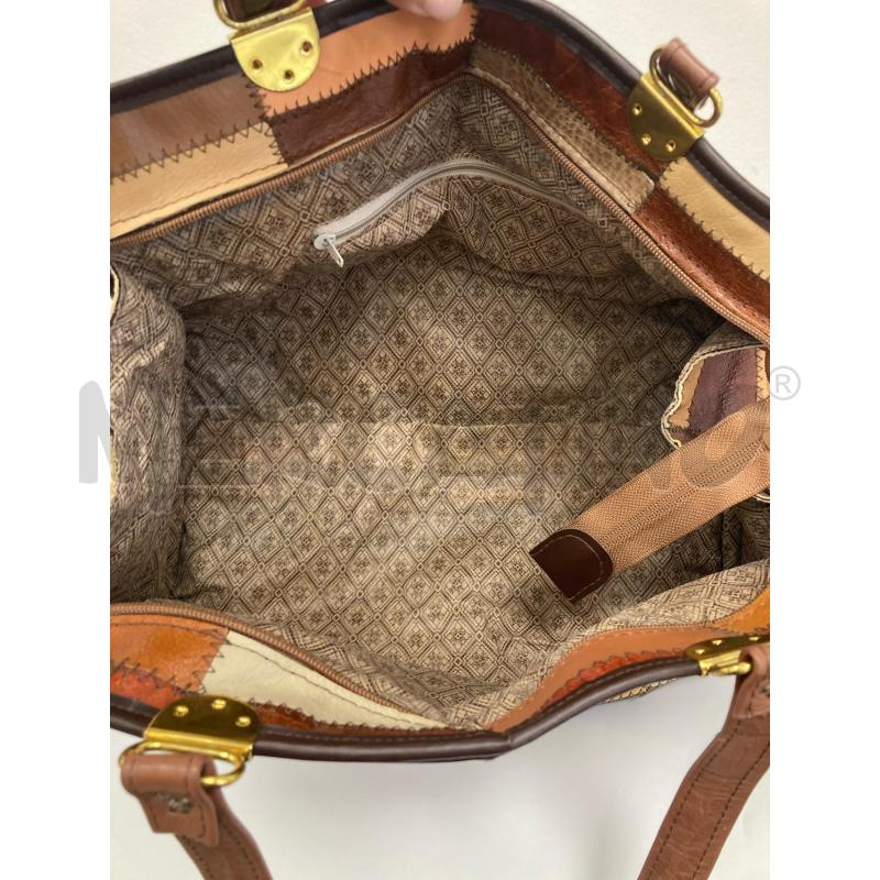 BORSA DONNA PATCHWORK ANGOLI DORATI | Mercatino dell'Usato Gazzada schianno 5