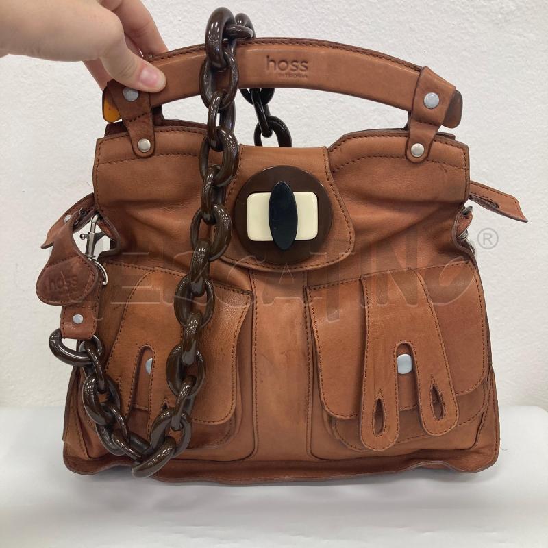 BORSA DONNA PELLE MARRONE HOSS | Mercatino dell'Usato Gazzada schianno 1