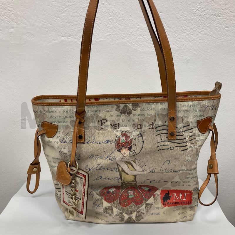BORSA DONNA PELLE MASSIMO TRULLI BEIGE DONNA CUORI | Mercatino dell'Usato Gazzada schianno 1
