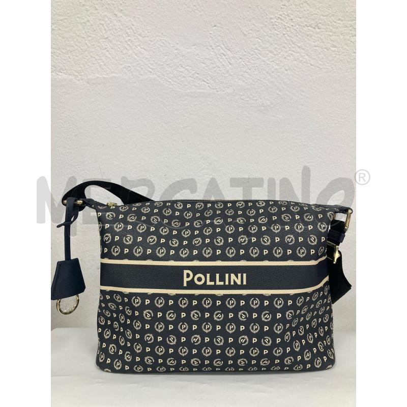 BORSA DONNA POLLINI BLU PANNA | Mercatino dell'Usato Gazzada schianno 1