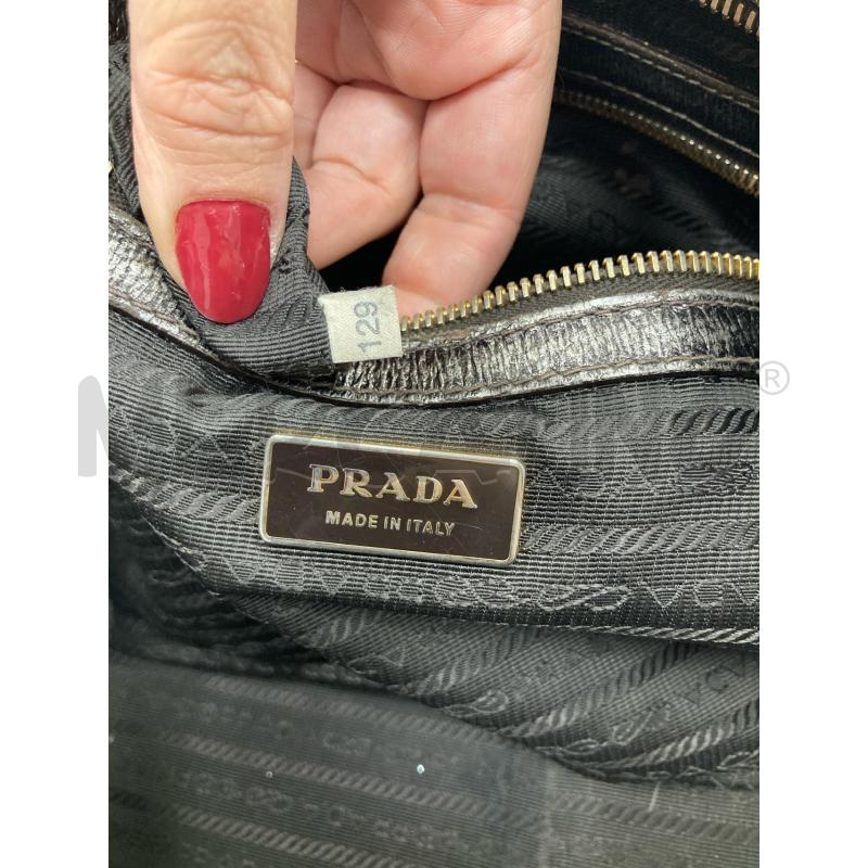 BORSA DONNA PRADA GRIGIO METALLIZZATO | Mercatino dell'Usato Gazzada schianno 4