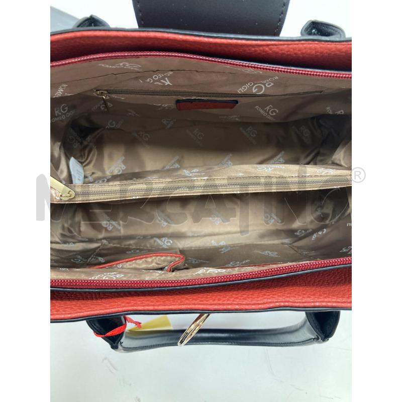 BORSA DONNA ROMEO GIGLI MATTONE MANICI NERI CHIUSURA DORATA CARTELLINO | Mercatino dell'Usato Gazzada schianno 5