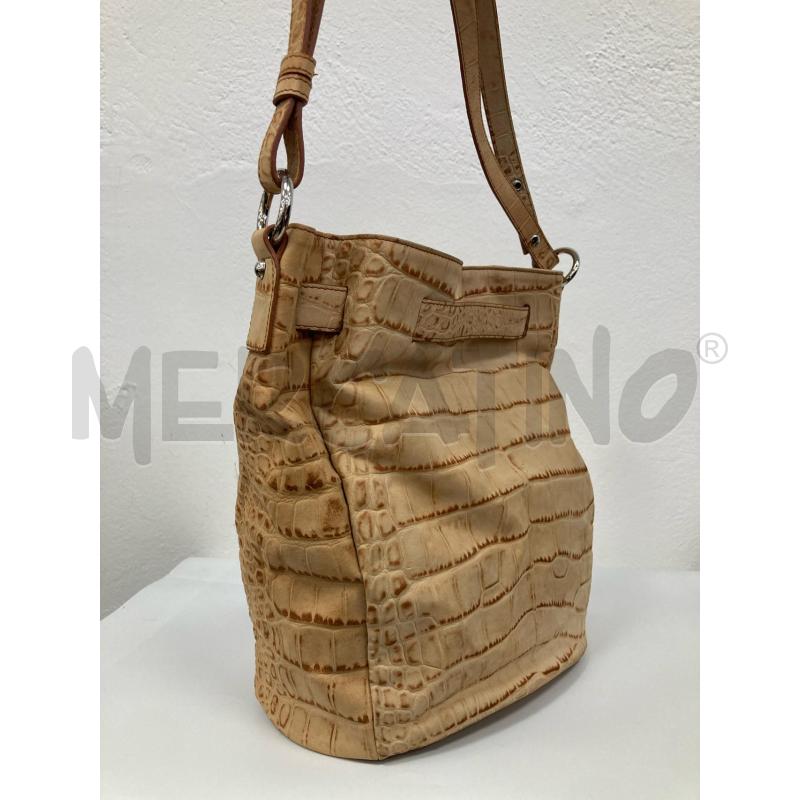 BORSA DONNA TOSCA BLU SECCHIELLO STAMPA COCCO BEIGE CHIAVE | Mercatino dell'Usato Gazzada schianno 2