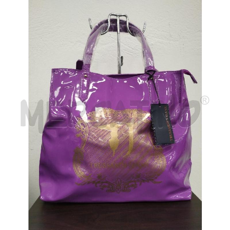 BORSA DONNA TRUSSARDI JEANS VIOLA | Mercatino dell'Usato Gazzada schianno 1