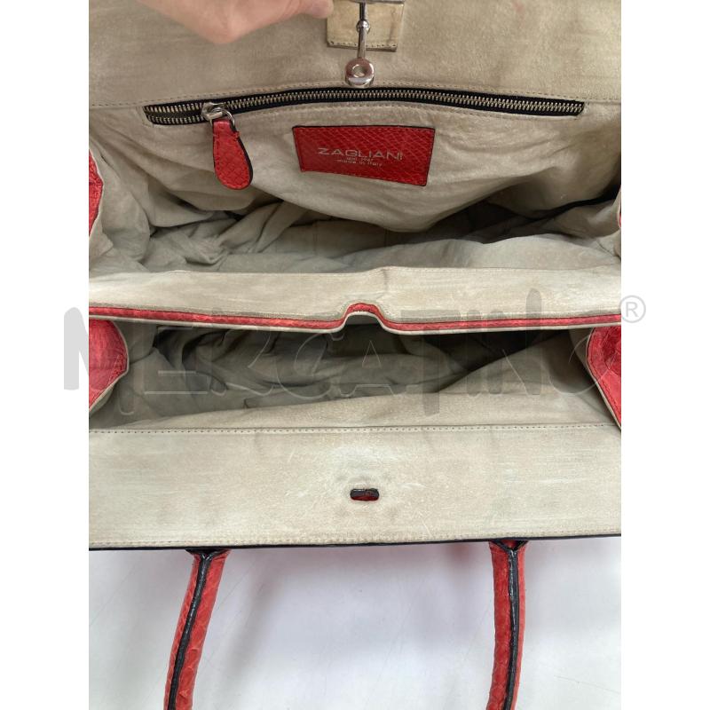 BORSA DONNA ZAGLIANI PITONE ROSSO | Mercatino dell'Usato Gazzada schianno 5